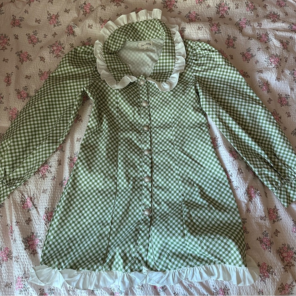 dolls kill Love + honey gingham mini dress L